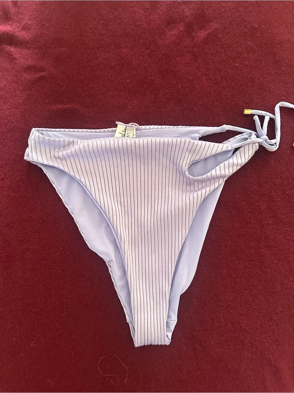 Women’s Ribbed Tie-Side Swim Bottom — Light Lavender
